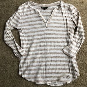 Massimo Dutti V-neck Linen Shirt